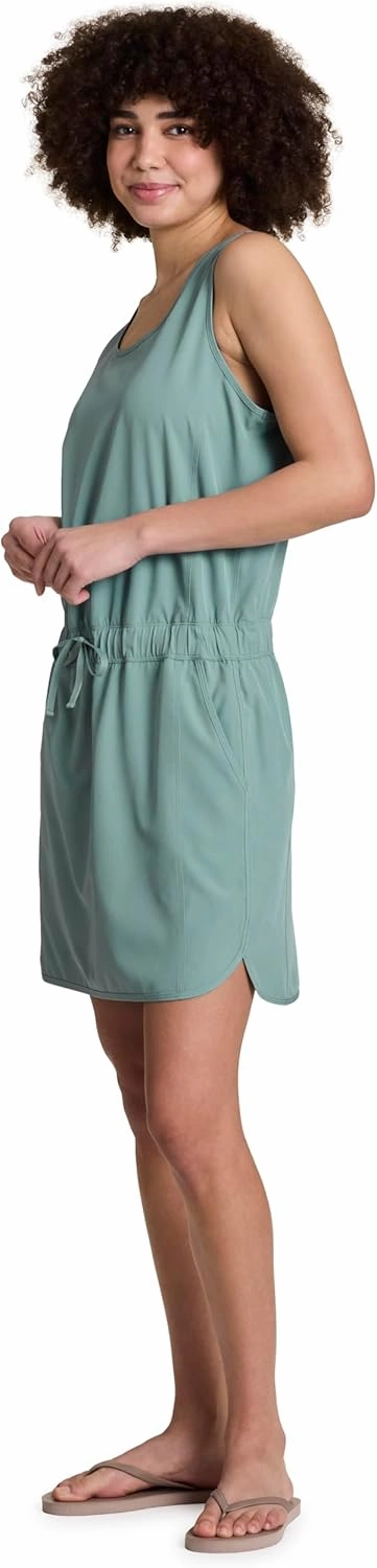 RBX Tank Dress for Women, Quick Drying Stretch Woven Hiking Golf Dress, Drawstring Waist Beach Dress Coverup with Pockets
