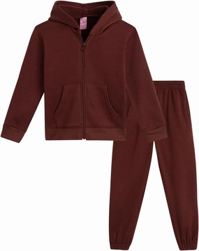 Real Love Girls' Sweatsuit Set - 2 Piece Basic Fleece Hoodie Sweatshirt and Jogger Sweatpants for Toddlers and Girls (2T-6X)