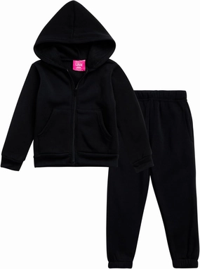 Real Love Girls' Sweatsuit Set - 2 Piece Basic Fleece Hoodie Sweatshirt and Jogger Sweatpants for Toddlers and Girls (2T-6X)