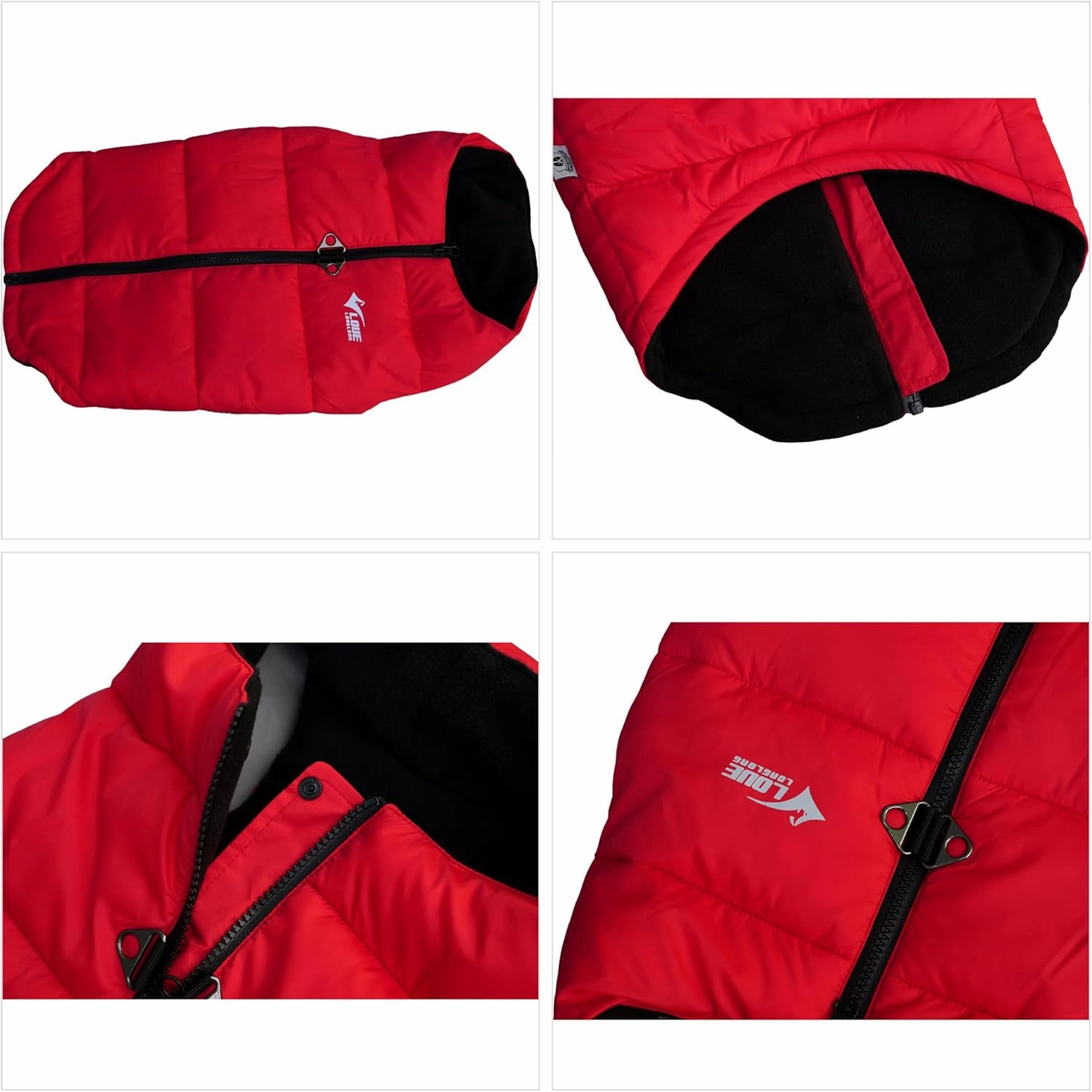 Red Dog Winter Jacket, Super Warm Polar Fleece Vest with Smooth Zipper Closure for Small to Large Dogs - Red XS
