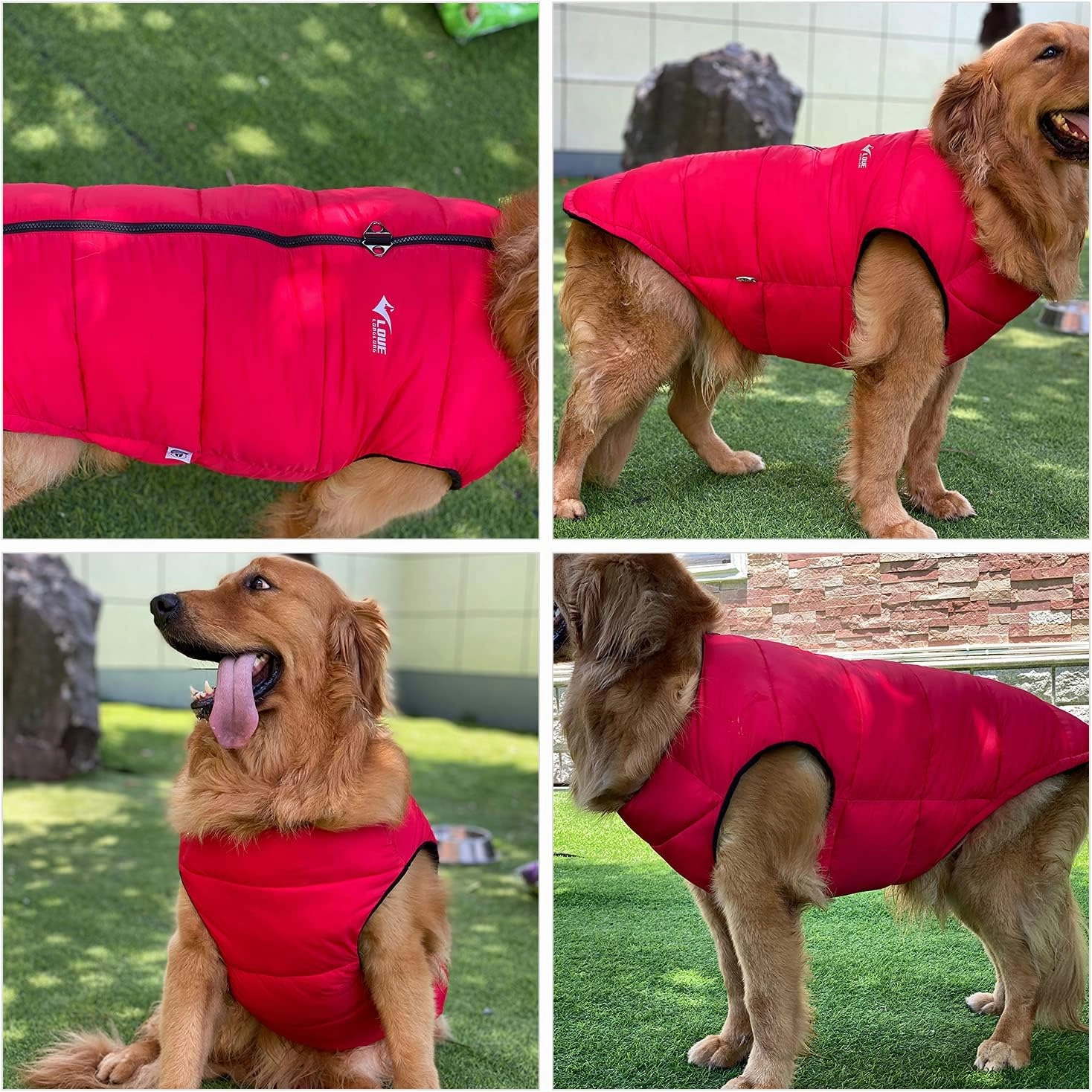 Red Dog Winter Jacket, Super Warm Polar Fleece Vest with Smooth Zipper Closure for Small to Large Dogs - Red XS