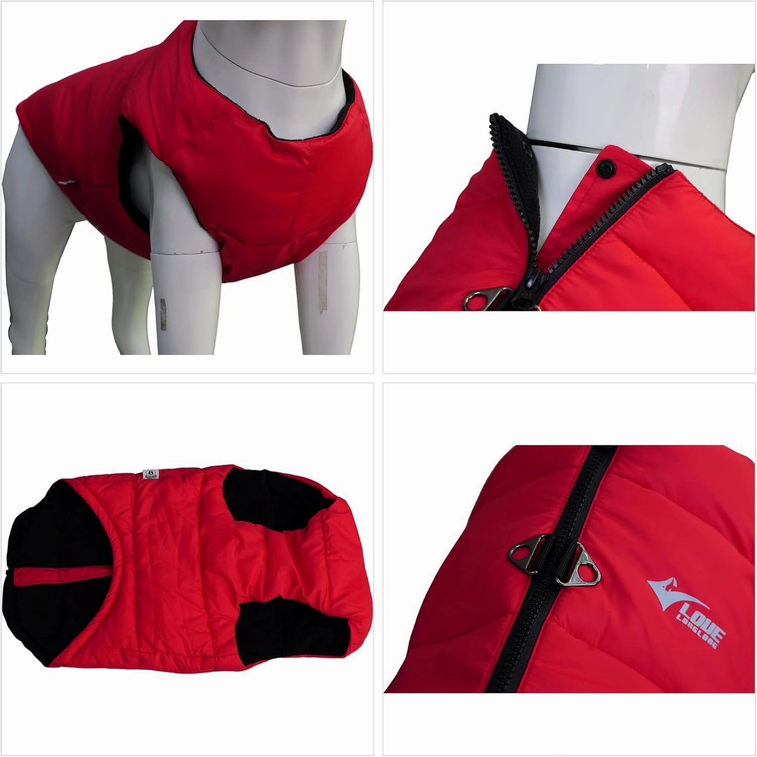 Red Dog Winter Jacket, Super Warm Polar Fleece Vest with Smooth Zipper Closure for Small to Large Dogs - Red XS