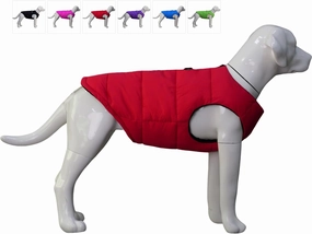 Red Dog Winter Jacket, Super Warm Polar Fleece Vest with Smooth Zipper Closure for Small to Large Dogs - Red XS