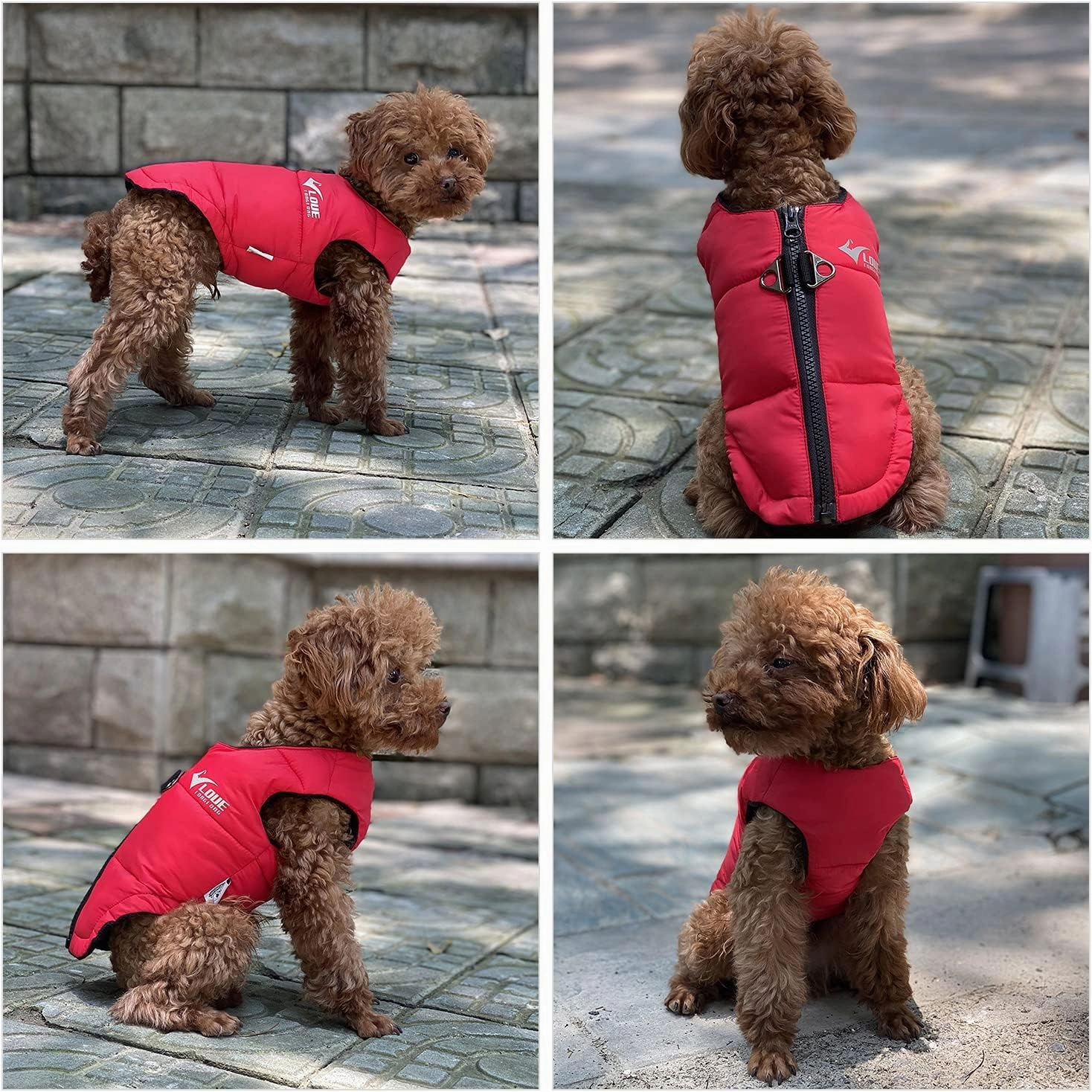 Red Dog Winter Jacket, Super Warm Polar Fleece Vest with Smooth Zipper Closure for Small to Large Dogs - Red XS
