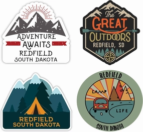 Redfield South Dakota Souvenir 4-Inch Each Fridge Magnet 4-Pack