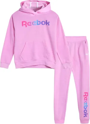Reebok Girls' Jogger Set - 2 Piece Hoodie Sweatshirt and Sweatpants Sweatsuit (Size: 4-12)