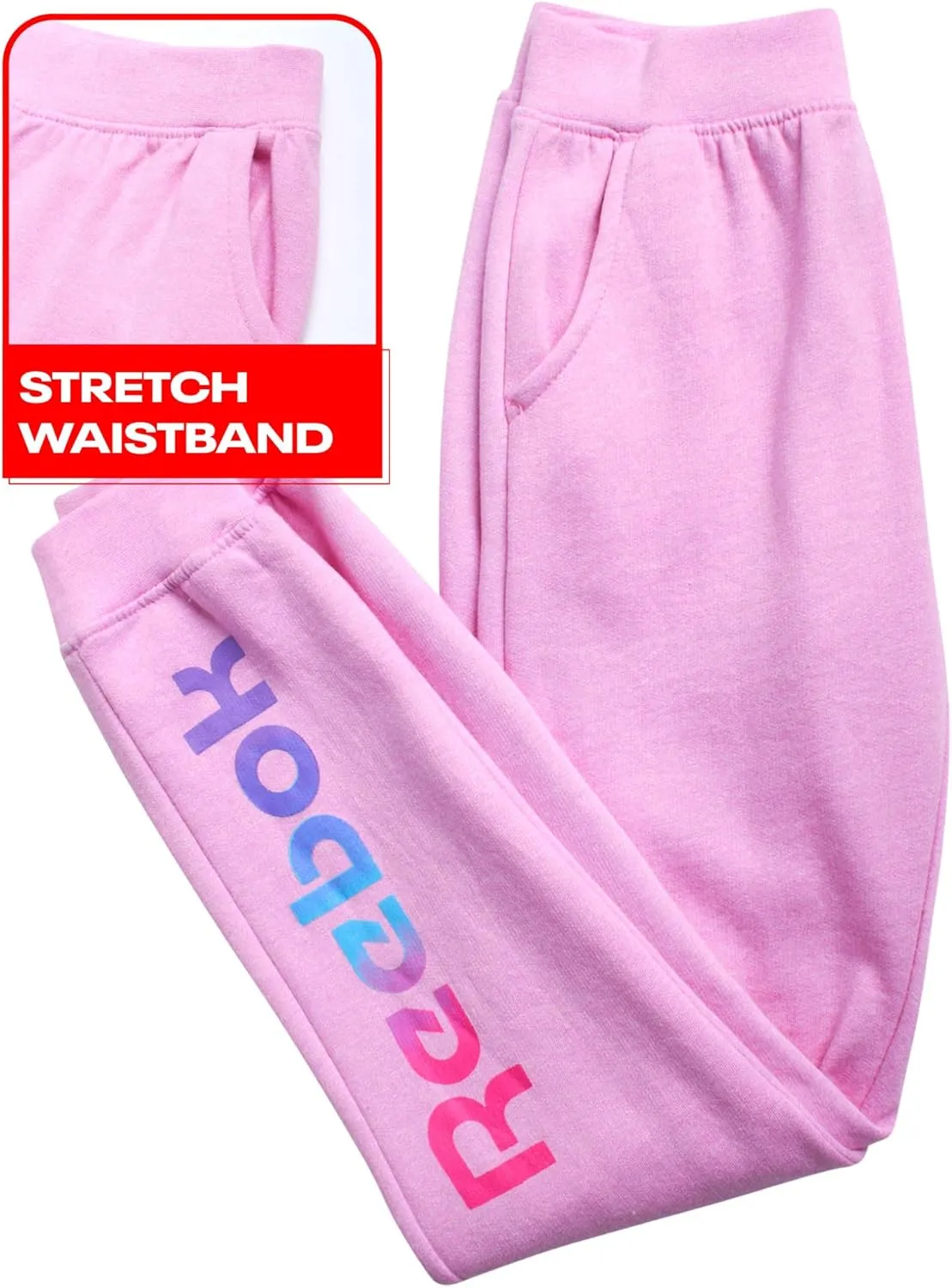 Reebok Girls' Jogger Set - 2 Piece Hoodie Sweatshirt and Sweatpants Sweatsuit (Size: 4-12)