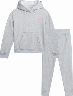 Reebok Girls' Jogger Set - 2 Piece Hoodie Sweatshirt and Sweatpants Sweatsuit (Size: 4-12)