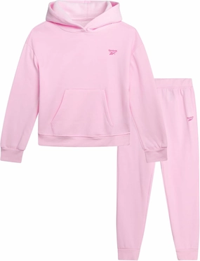 Reebok Girls' Jogger Set - 2 Piece Hoodie Sweatshirt and Sweatpants Sweatsuit (Size: 4-12)