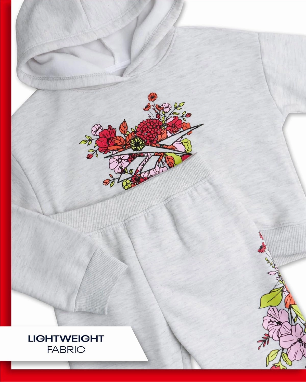 Reebok Girls' Sweatsuit Set - 2 Piece Fleece Hoodie and Jogger Sweatpants (Size: 7-12)