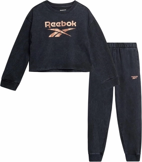 Reebok Girls' Sweatsuit Set - 2 Piece Fleece Hoodie and Jogger Sweatpants (Size: 7-12)