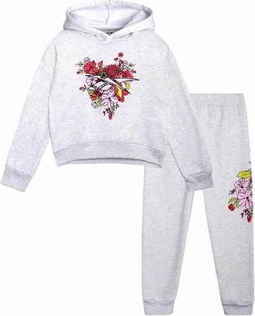 Reebok Girls' Sweatsuit Set - 2 Piece Fleece Hoodie and Jogger Sweatpants (Size: 7-12)