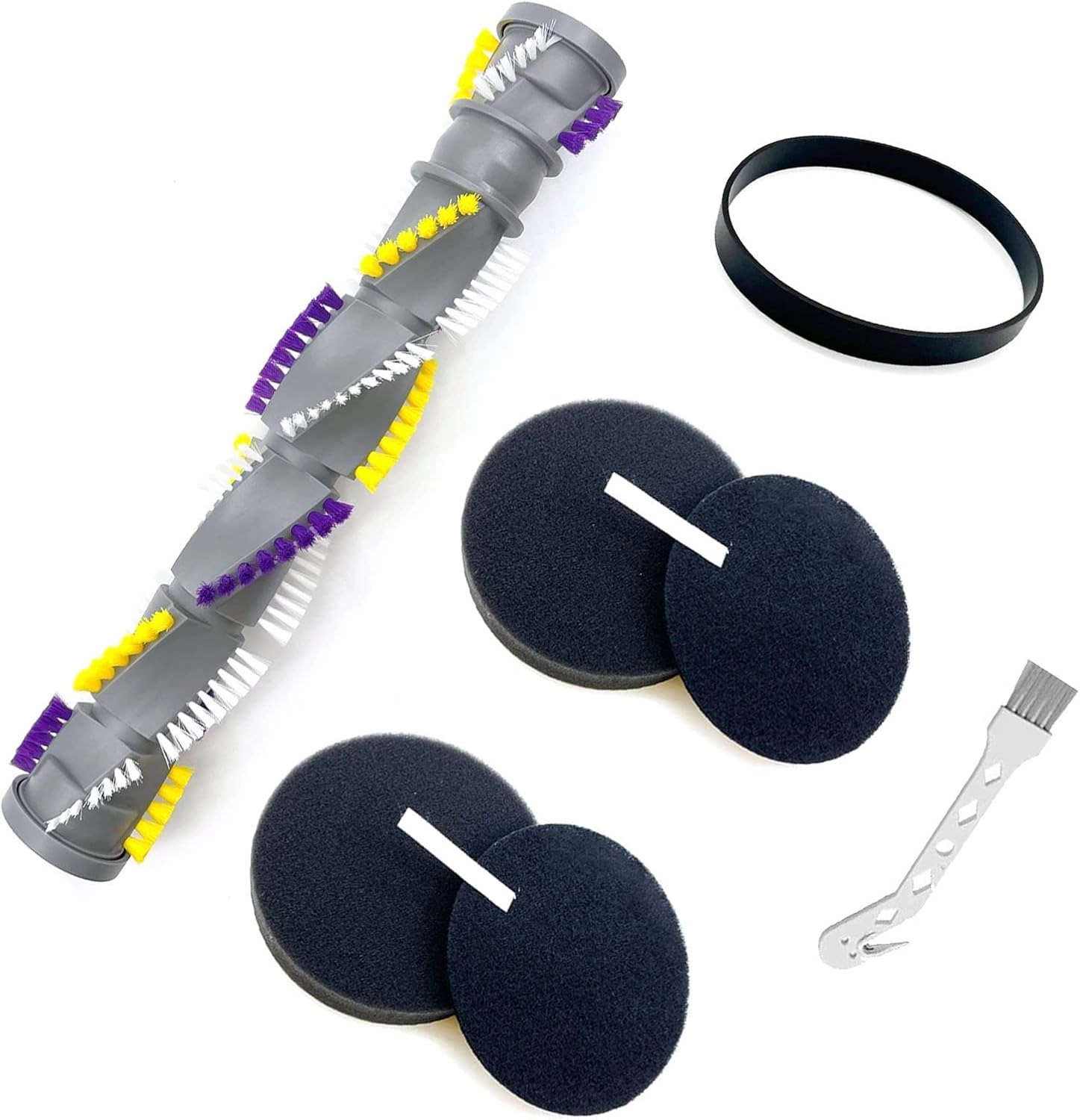 Replacement Parts Compatible with Bissell Cleanview Swivel Pet Crosswave 2252 2486 2488 2489 2253 2254 2258 Vacuum Cleaner 1 Brush Roll,1 Belt and 2 filters