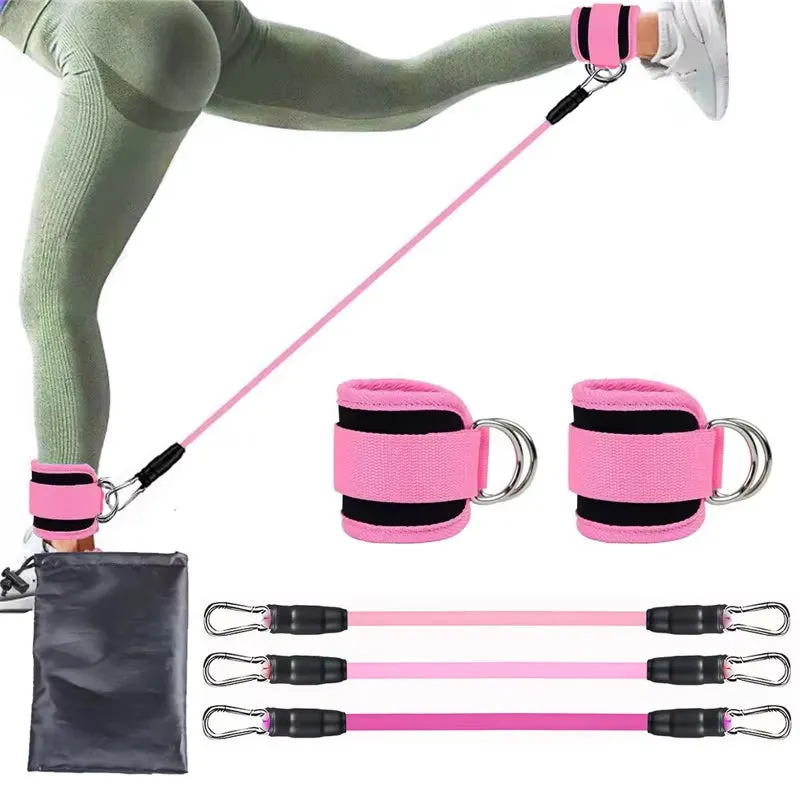 Resistance Band Set Workout Exercise Equipments Ankle Straps Fitness Yoga Elastic Fitness Bands for Home Gym Man and Woman Sport