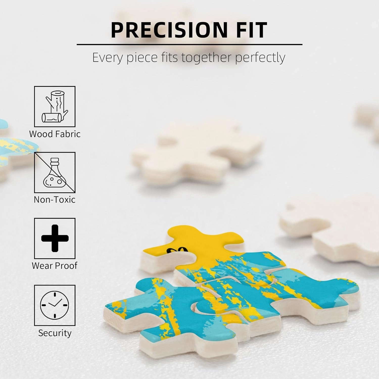 Retro Theme,Portable Wooden Jigsaw Puzzle for Adults,Dark and White Western Design,Birthday Gift for Family and Friends,Black Grey Plastic Box Storage 500PCS