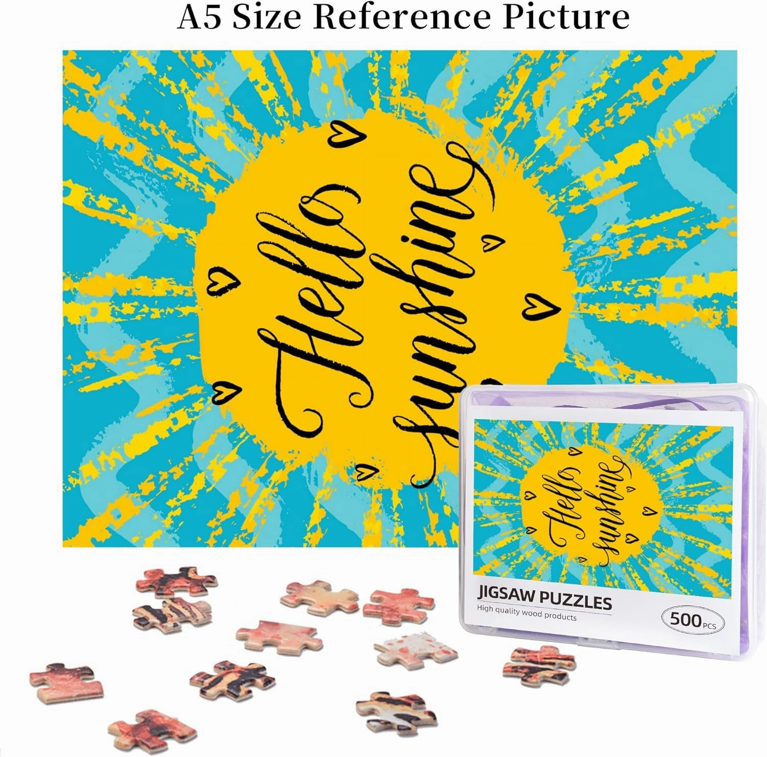 Retro Theme,Portable Wooden Jigsaw Puzzle for Adults,Dark and White Western Design,Birthday Gift for Family and Friends,Black Grey Plastic Box Storage 500PCS