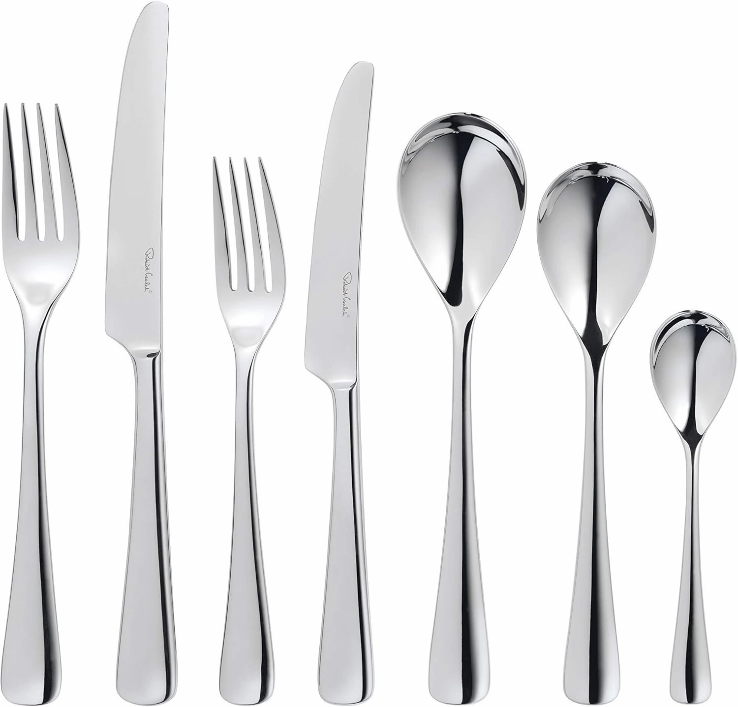 Robert Welch Malvern Bright, 84 Piece Cutlery Set for 12 People. Made from Stainless Steel. Dishwasher Safe. (Stainless Steel 84 Piece)