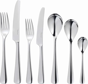 Robert Welch Malvern Bright, 84 Piece Cutlery Set for 12 People. Made from Stainless Steel. Dishwasher Safe. (Stainless Steel 84 Piece)