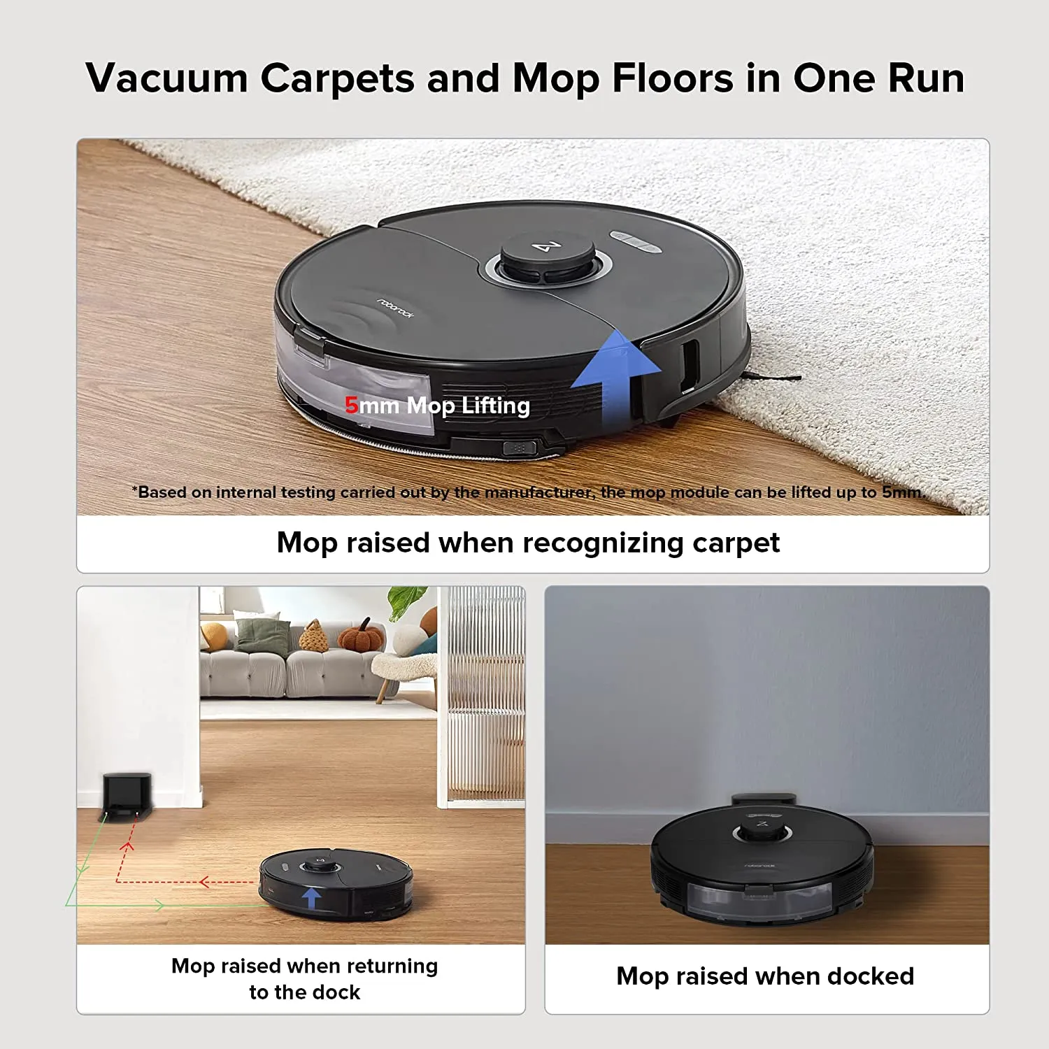 Roborock S8 Robot Vacuum Cleaner & Sonic Mop - Black