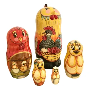 Rooster Matryoshka Russian Doll
