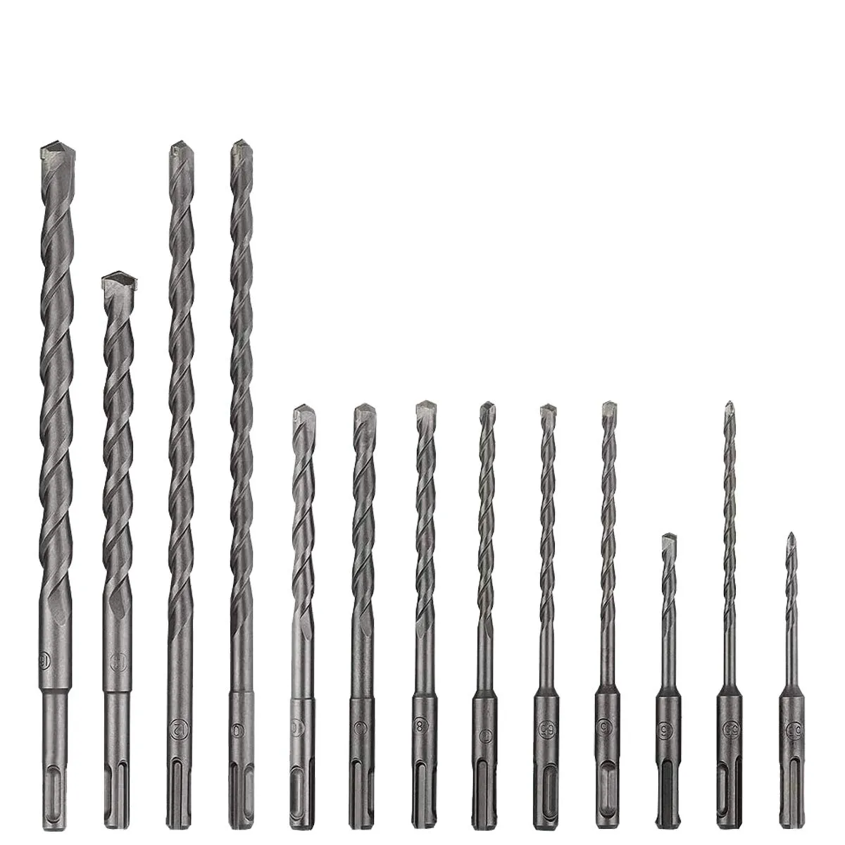 Rotary Hammer Drill Bits Set, 17 Pcs SDS Plus Carbide-Tipped Masonry Drill Bits and Chisels for Concrete, Stone, Brick, with Storage Case