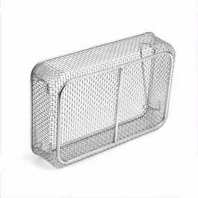 Round Instrument Sterilization Baskets, 304 Stainless Steel Mesh Sterilization Tray,Mesh Basket for Sterilization, Ultrasonic Cleaning, Laboratory, Dental(30x25x7cm/11.8x9.8x2.8in)