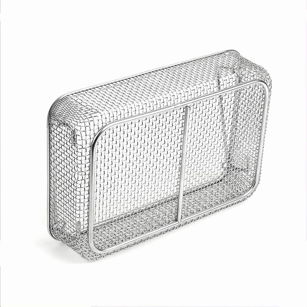 Round Instrument Sterilization Baskets, 304 Stainless Steel Mesh Sterilization Tray,Mesh Basket for Sterilization, Ultrasonic Cleaning, Laboratory, Dental(30x25x7cm/11.8x9.8x2.8in)