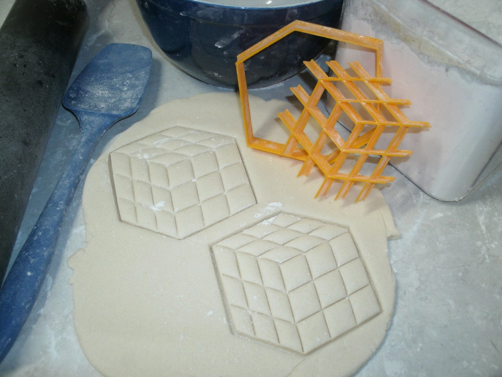 Rubiks Cube Puzzle Game Toy Set of 2 Cookie Cutter and Stamp Made in USA PR695
