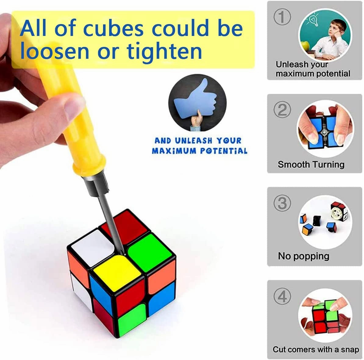 Rynx | Puzzle Speed Cube Set, Puzzle Cube Bundle 2x2 3x3 - 5 Pack