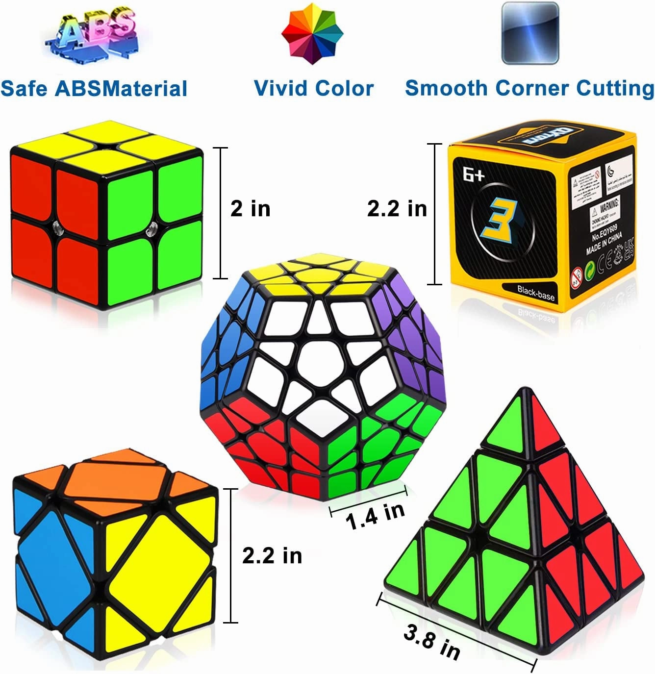 Rynx | Puzzle Speed Cube Set, Puzzle Cube Bundle 2x2 3x3 - 5 Pack