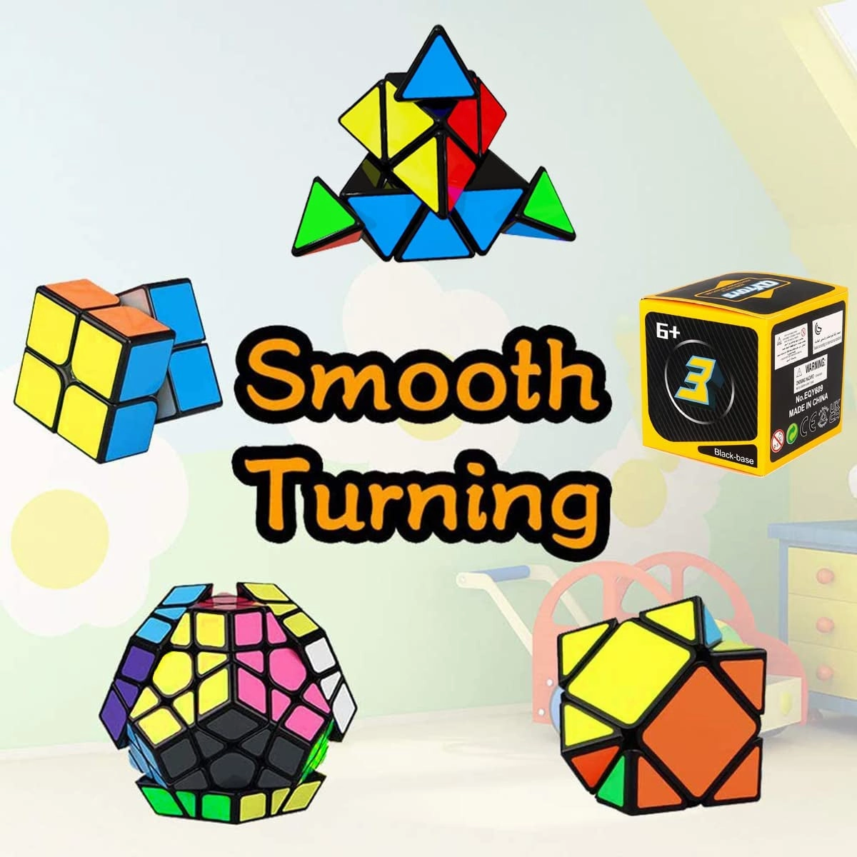 Rynx | Puzzle Speed Cube Set, Puzzle Cube Bundle 2x2 3x3 - 5 Pack