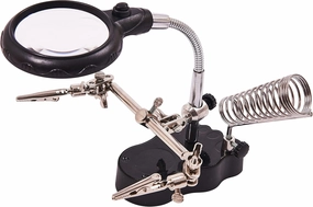 S2885 Helping Hand Magnifier Set and Soldering Stand with LED