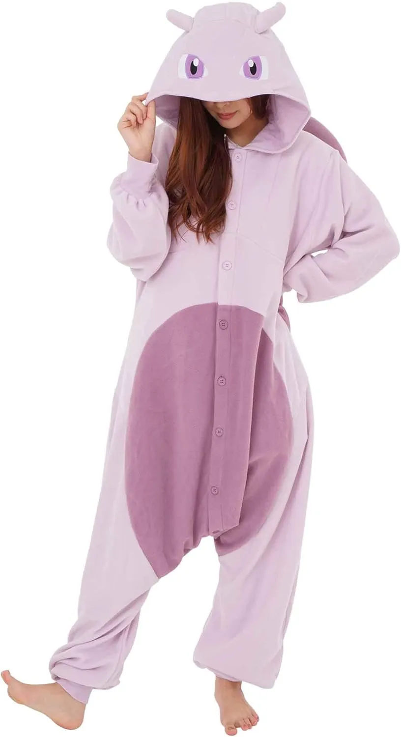 SAZAC Pokemon Mewtwo Kigurumi - Luxurious Adult Onesie Halloween Costume | Pokemon Pajamas | Easy Care, Durable Cosplay