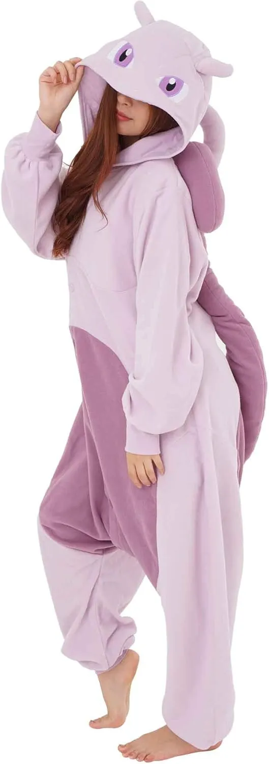SAZAC Pokemon Mewtwo Kigurumi - Luxurious Adult Onesie Halloween Costume | Pokemon Pajamas | Easy Care, Durable Cosplay