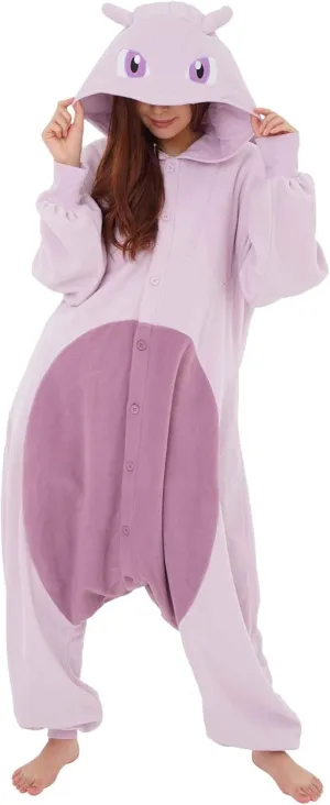 SAZAC Pokemon Mewtwo Kigurumi - Luxurious Adult Onesie Halloween Costume | Pokemon Pajamas | Easy Care, Durable Cosplay