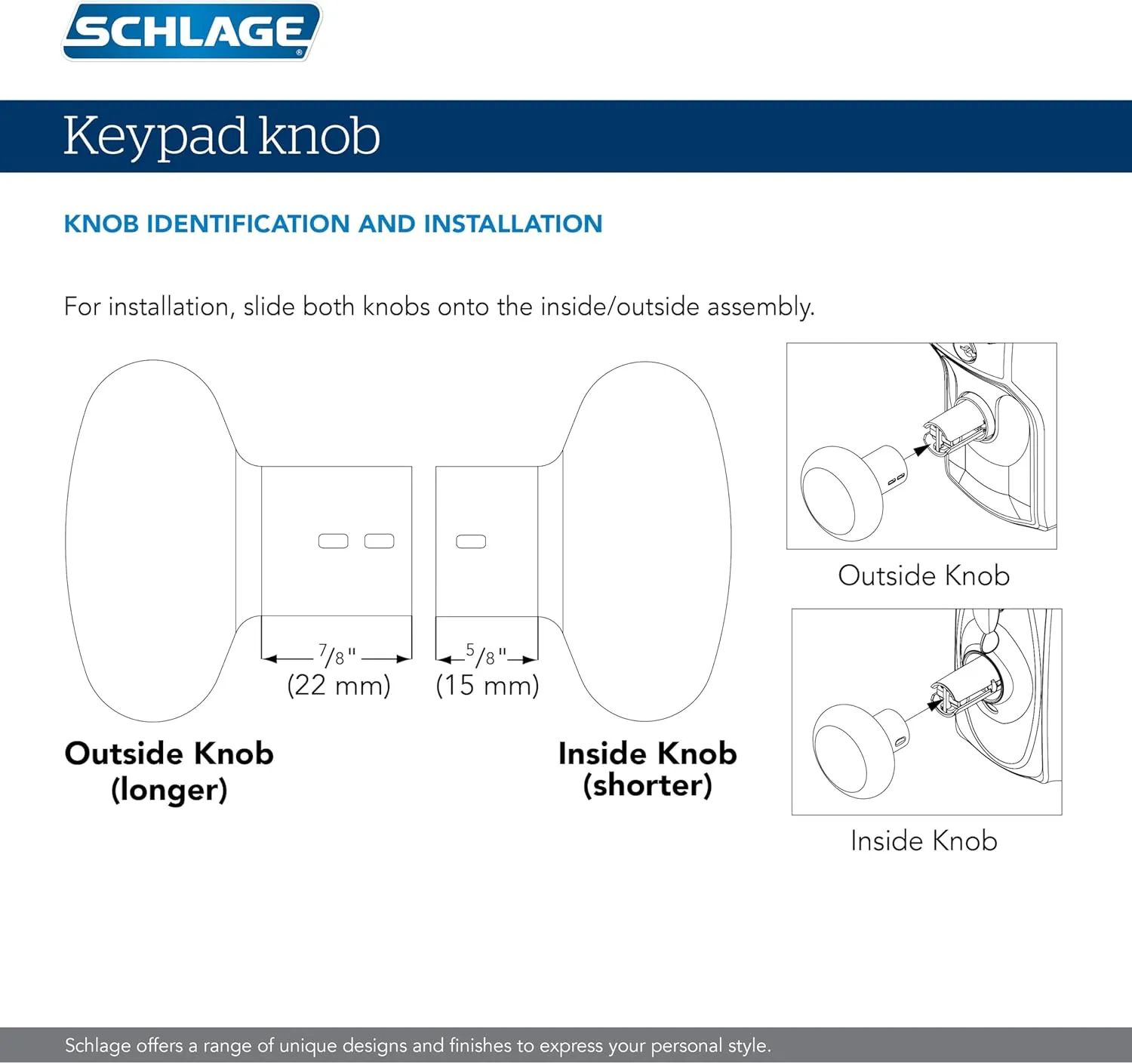 SCHLAGE FE595 CAM 505 GEO Camelot Keypad Entry with Flex-Lock and Georgian Style Knobs, Bright Brass, Georgian Knob