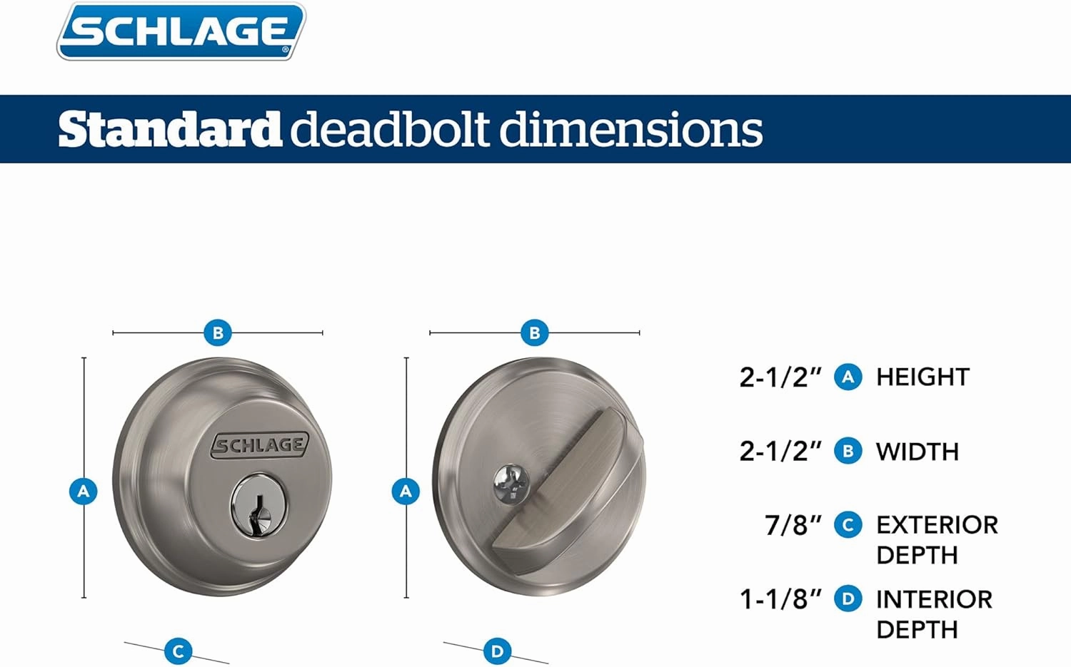 Schlage FB50 V Acc 505 605 Single Cylinder Deadbolt and Keyed Entry Accent Lever, Bright Brass