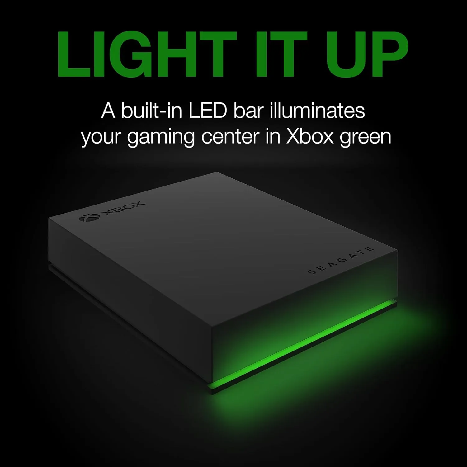 Seagate Game Drive for Xbox 5TB External Hard Drive Portable HDD - USB 3.2 Gen 1, Black with Built-in Green LED bar, Xbox Certified, 3 Year Rescue Services (STKX5000403)