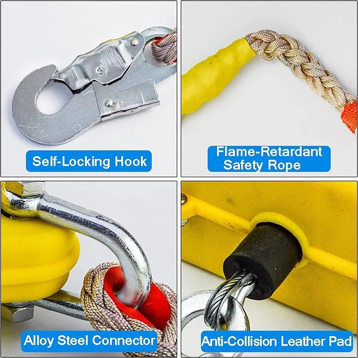Self-Retracting Lifeline Fall Protection, High-Altitude Fall Arrester, 7m Portable Safety Lanyard for Roofing & Construction, Load Capacity 150kg