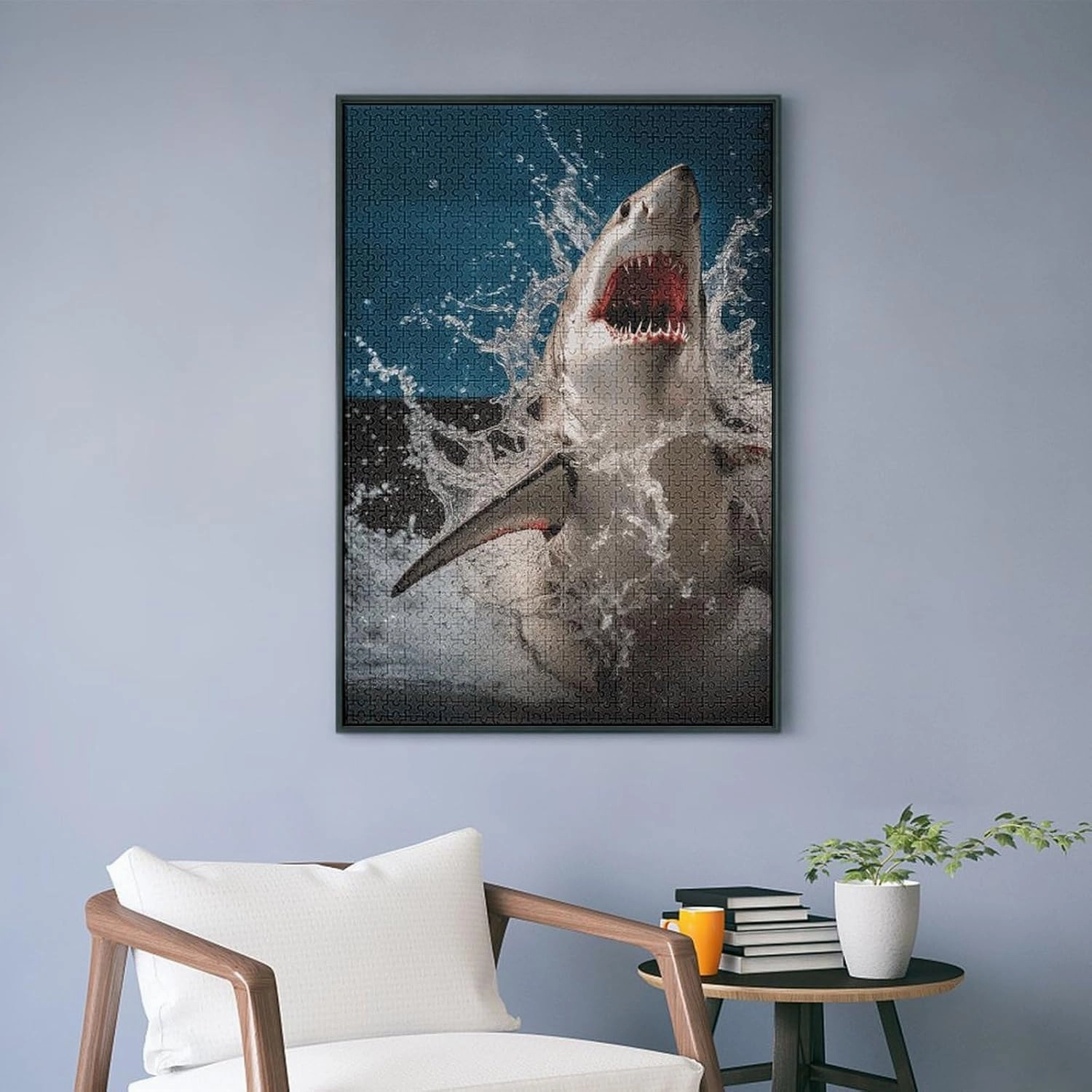 Shark Attack Fish Puzzle for Women Men 1000 PCS Jigsaw Puzzle for Adults Challenging Puzzle for Family Wedding Gift
