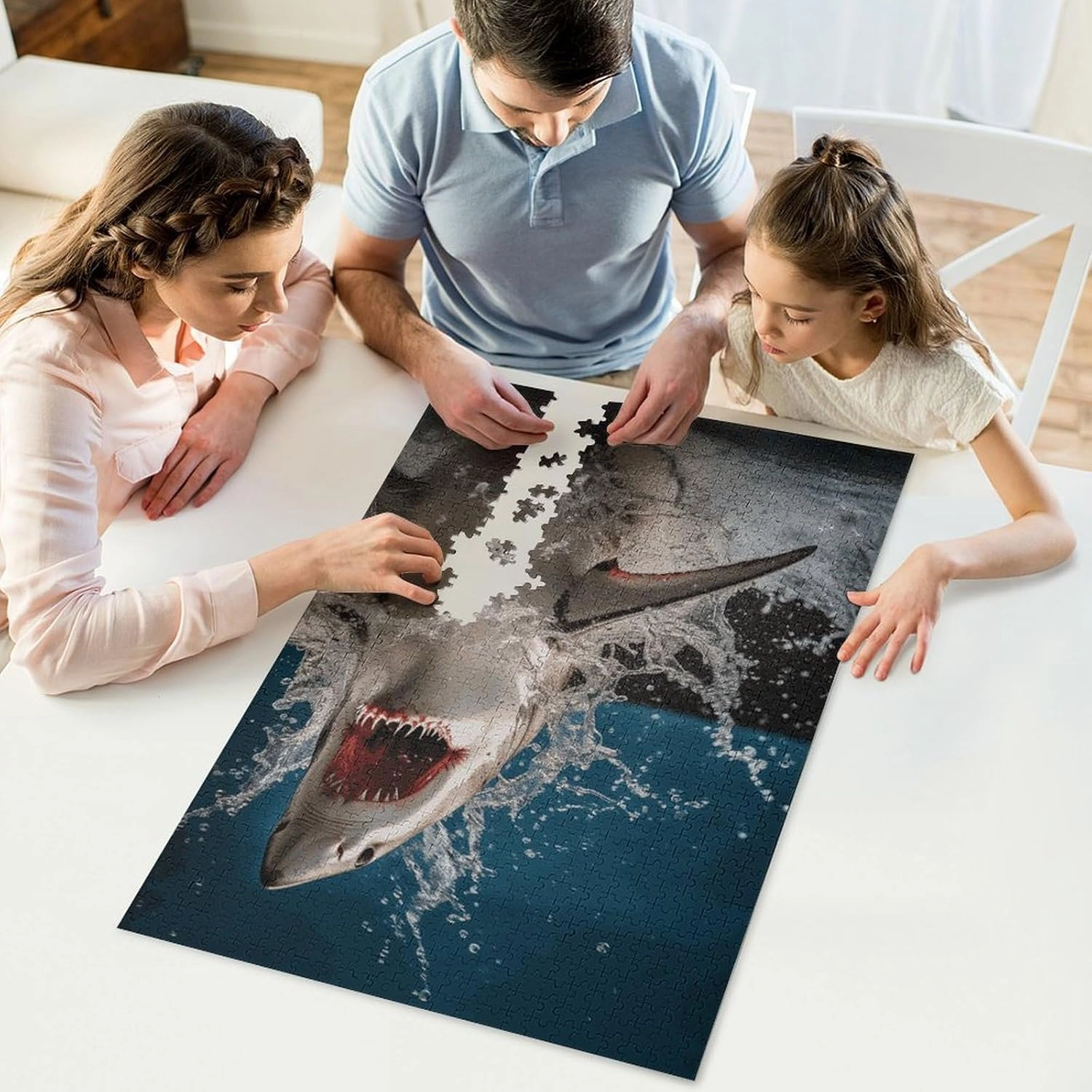 Shark Attack Fish Puzzle for Women Men 1000 PCS Jigsaw Puzzle for Adults Challenging Puzzle for Family Wedding Gift