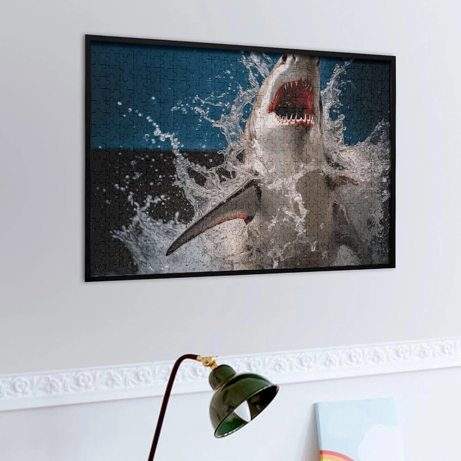 Shark Attack Fish Puzzle for Women Men 500 PCS Jigsaw Puzzle for Adults Challenging Puzzle for Family Wedding Gift