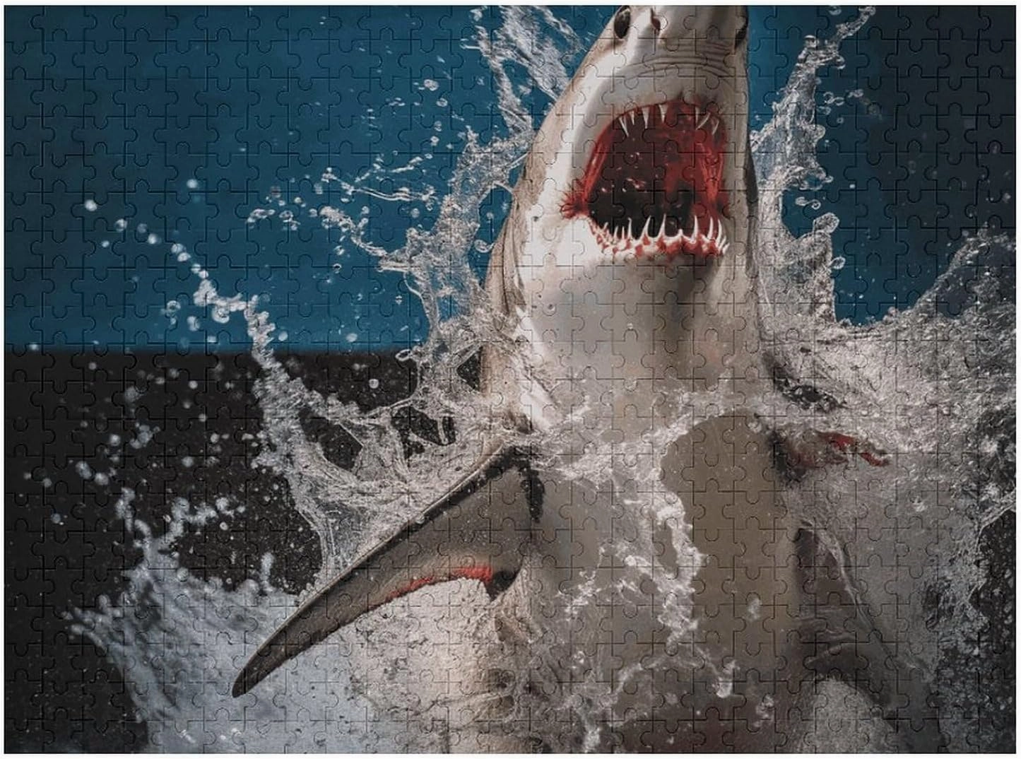 Shark Attack Fish Puzzle for Women Men 500 PCS Jigsaw Puzzle for Adults Challenging Puzzle for Family Wedding Gift