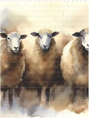 Sheeps Watercolor Building Block Puzzle Personalized Building Bricks Block Puzzle Building Family Keepsake DIY Brick Block Puzzles Valentine's Day Gifts for Home Decor Brick Puzzle