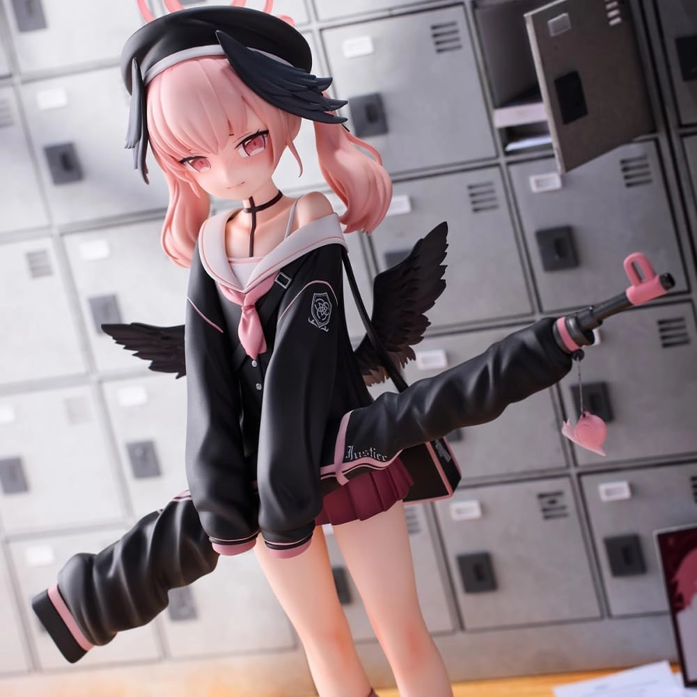 Shimoe Koharu Figure Statue Model - 22cm Cute Girl Anime Action Figure Sculpture, Standing Pose with Weapon, PVC Handmade Sculpture Desktop Figure Decoration Collectible