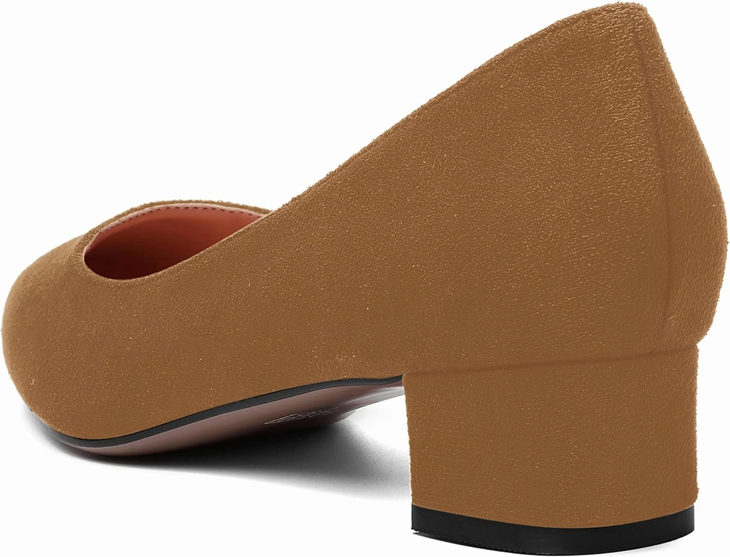 SHOWFOREST Womens Business Slip On Formal Suede Pointed Toe Solid Thick Chunky Low Heel Pumps Shoes 1.5 Inch