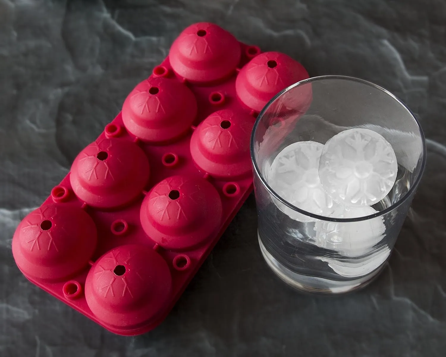 Silicone Snowflake Mold Set: Snowball Cake Pops, Candy Molds, and Christmas Ice Cube Molds- Heat Safe BPA Free Silicone Meets European Standards, Exceeding FDA (Christmas Red) (1)