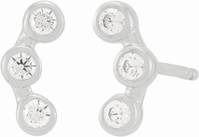 Silpada 'Bright Trio' Sterling Silver Cubic Zirconia Stud Earrings