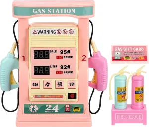 Simulation Gas Station Set for Miniature Gas Pump with Talking Feature Educational Role Play Realistic Design for Safe and Fun Learning Experience