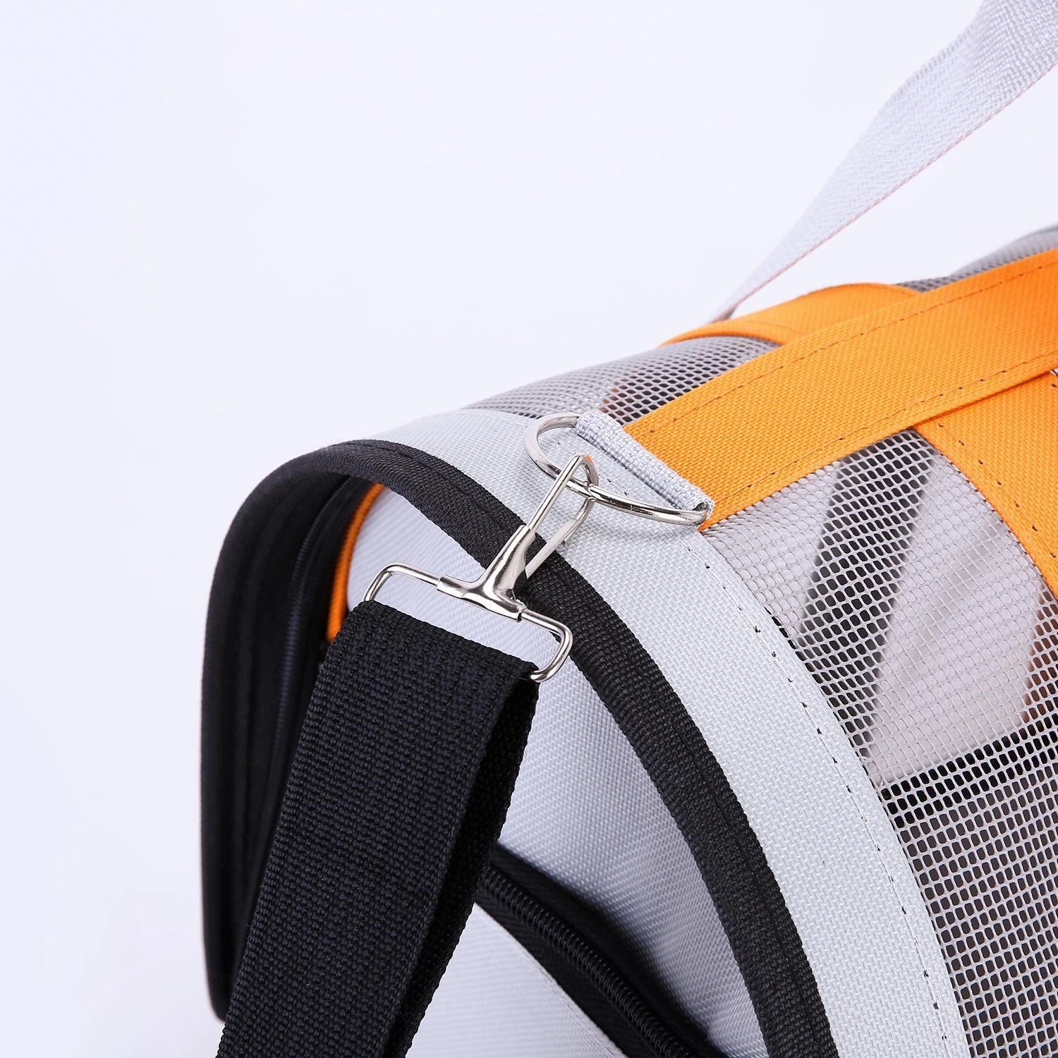 Size L Black and Red Foldable Pet Carrier Bag - Lightweight, Breathable, and Spacious for All Seasons
